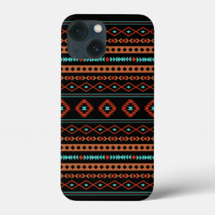 Padrão Aztec Rusts Teal Black Mixed Motifs