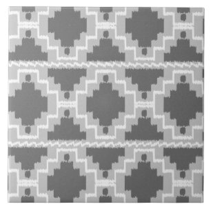 Padrão Azteca Ikat - Cinza escuro e claro