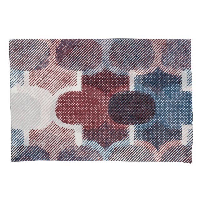 Padrão Azul Abstrato vermelho geométrico (Frente)