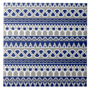 padrão azul cinza aztec