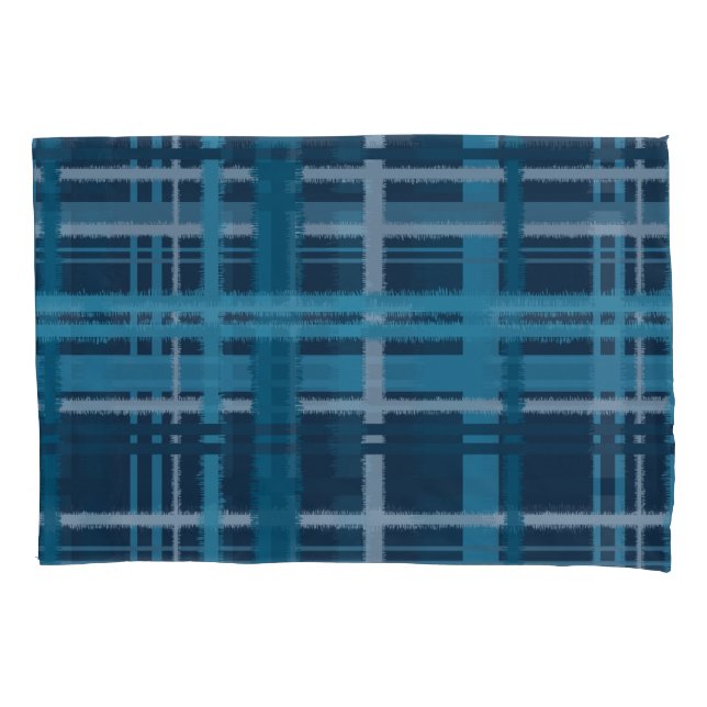 Padrão azul de Tartan (Frente-Esquerda)