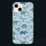 Padrão Azul do Dinossauro<br><div class="desc">Muitos dinossauros azuis,  Tyrannosaurus rex,  Spinossauro,  Stegossauro,  Diplodocuments e Tricerátops. Socorro! Arte original de Nic Squirrell.</div>