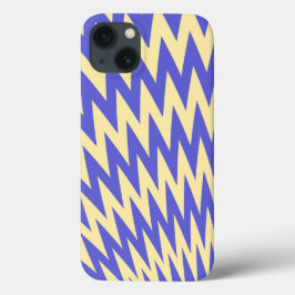 Padrão Azul e Cream Zigzag Chevron