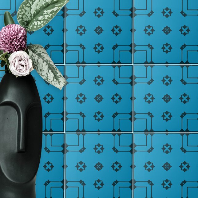 Padrão Azul e Indigo no Estilo Mosaico Ornamental (Criador carregado)