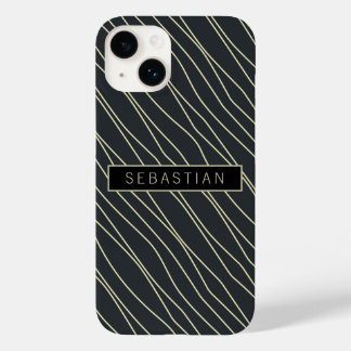 Padrão Azul Striped Mate Personalizado