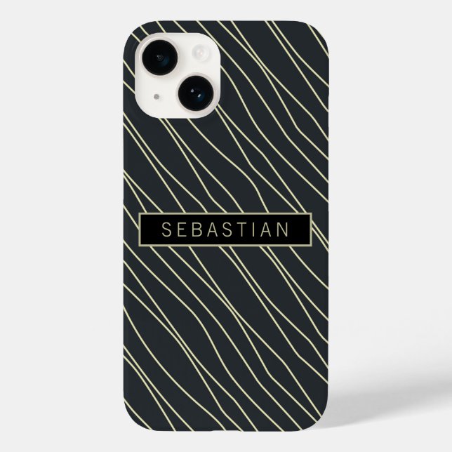 Padrão Azul Striped Mate Personalizado (Verso)