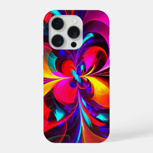 Padrão Azul Vermelho Abstrato Floral Moderno #07