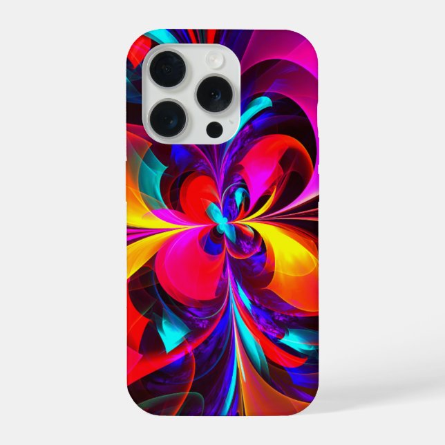 Padrão Azul Vermelho Abstrato Floral Moderno #07 (Verso)