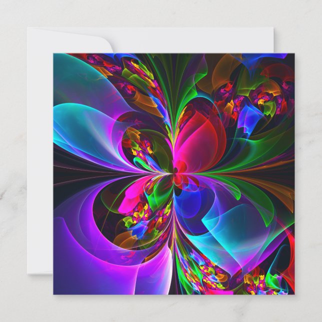 Padrão Azul Vermelho Abstrato Floral Moderno #12 (Frente)