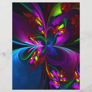 Padrão Azul Vermelho Abstrato Floral Moderno #15