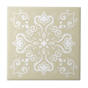 Padrão Azulejo Azulejo bege branco elegante A01c