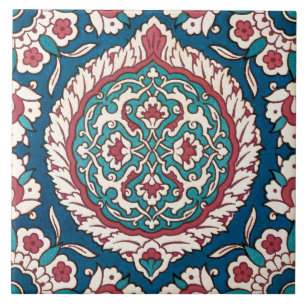 Padrão Azulejo Azulejo Vermelho Azul