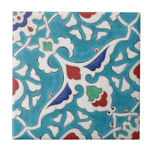 Padrão Azulejo Branco Azulejo Vermelho Azul