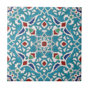 Padrão Azulejo Branco Azulejo Vermelho Azul