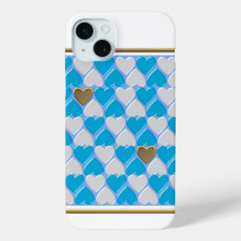 Padrão bávaro azul e branco. Cas de iPhone com gab