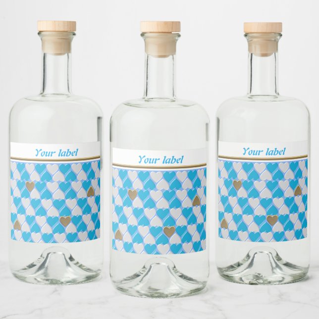 Padrão bávaro branco, azul, personalizado (Garrafas)