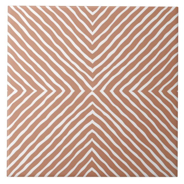 Padrão Boho Stripes (Terracotta e Branco) (Frente)