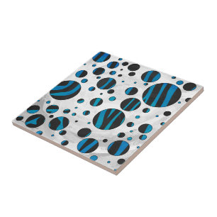 Padrão bolinhas Zebra Preto e Azul