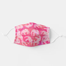 Padrão Bonito brilhante de elefante floral branco-