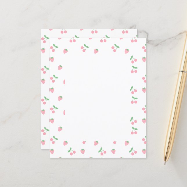 Padrão bonito de Fruta de Cereja de Morango (Frente/Verso In Situ)