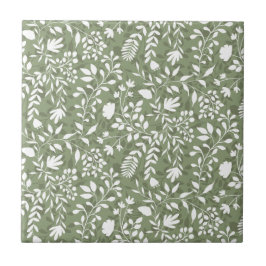 Padrão Bonito de Jardim Floral de Folhagem Encanta