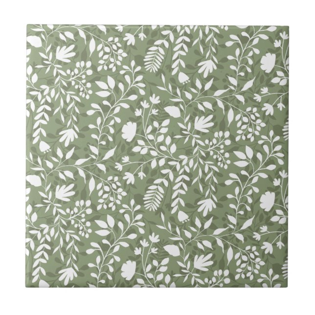 Padrão Bonito de Jardim Floral de Folhagem Encanta (Frente)