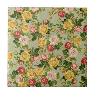 Padrão Bonito de Rosa Floral de Vintage Country