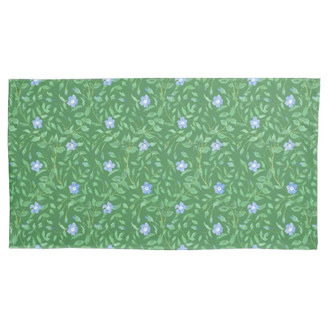 Padrão bonito Floral Periwinkle em Verde Escuro (Frente-Esquerda)