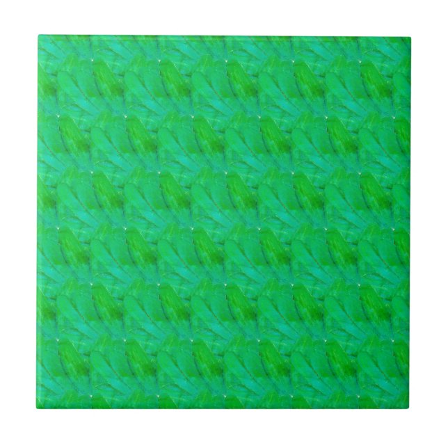 Padrão Botânico Abstrato Verde Trevo Moderno (Frente)