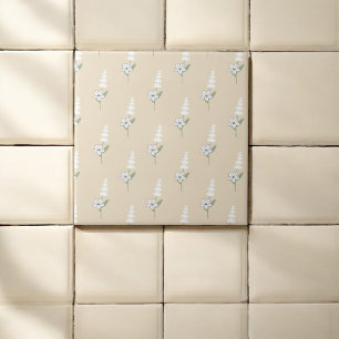 Padrão Botânico Boêmico Floral Beige
