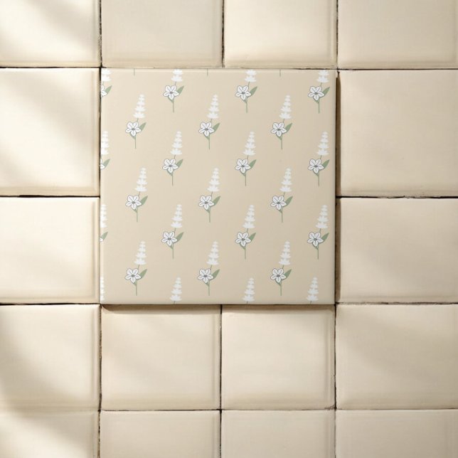 Padrão Botânico Boêmico Floral Beige (Criador carregado)