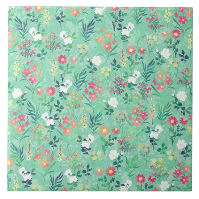 Padrão Botânico bonito de Aquarela Floral (Frente)