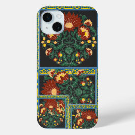 Padrão Botânico de Arte Folclórica Floral Tradicio