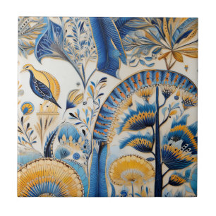 Padrão Botânico de Aves Exóticas Chinoiserie (4)