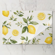Padrão Botânico de Flor de Limão em Aquarela Grand