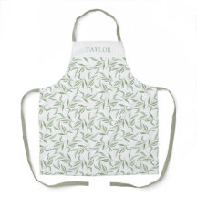 Padrão Botânico de Folhas de Aquarela Verde Elegan
