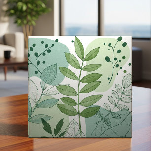 Padrão Botânico de Folhas em Verde Sage Moderno