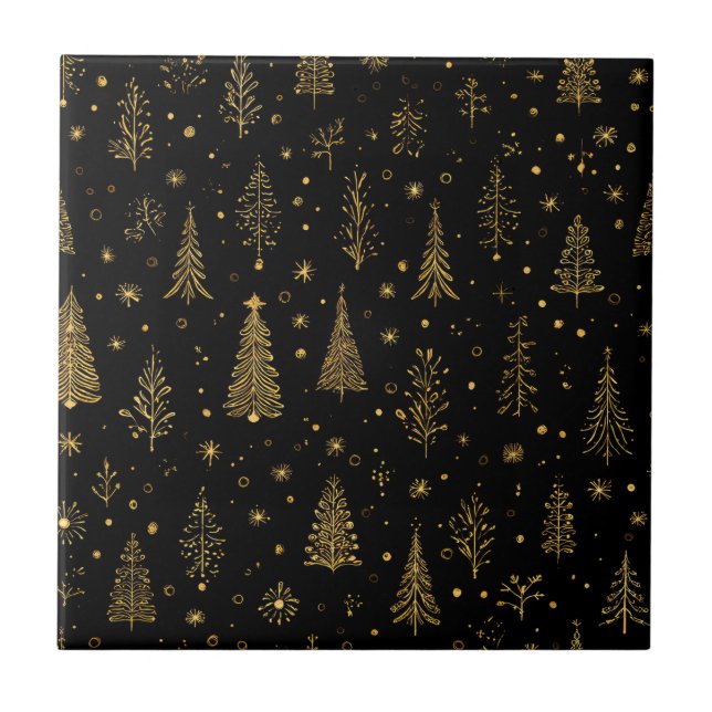 Padrão Botânico de Natal de Outono Dourado (2) (Frente)