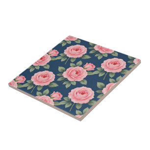 Padrão botânico de rosas cor-de-rosa exuberantes