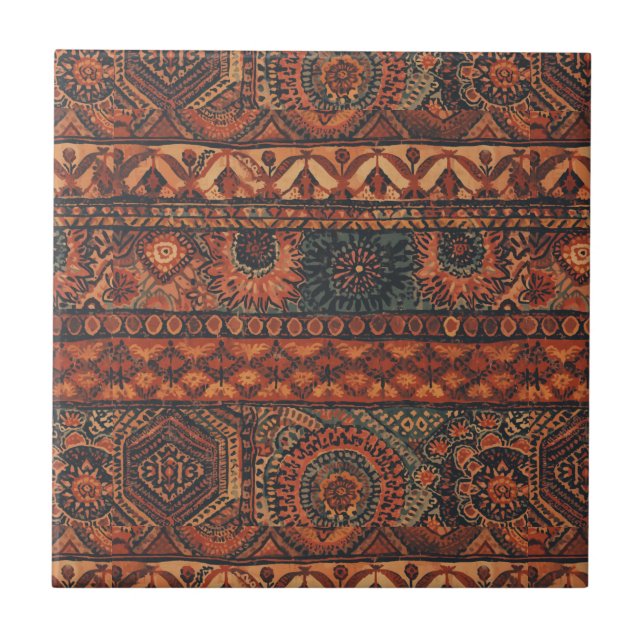 Padrão Botânico de Terracota Salvia Dark Boho (Frente)