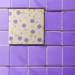 Padrão Botânico do Boho Rosa púrpura bege