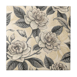 Padrão Botânico Floral Azul Vintage (9)