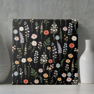 Padrão Botânico Floral de Flores Silvestres em Aqu