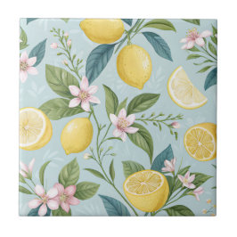 Padrão Botânico Floral de Limão Fresco