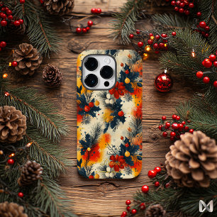 Padrão Botânico Floral de Natal com Citação de Nom