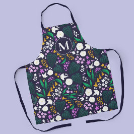 Padrão Botânico Floral do Jardim da Lua Noturna