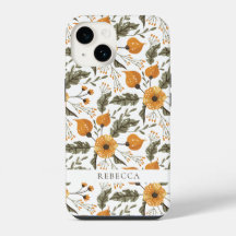 Padrão Botânico Floral Nome Personalizado do Ouro 