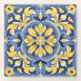 Padrão Botânico mediterrânico - Azul e Amarelo