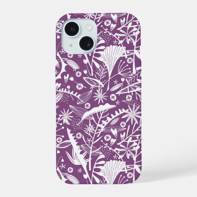 Padrão Botânico Roxo (Verso)