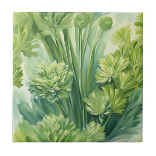 Padrão Botânico Verde de Salsão Luxuriante